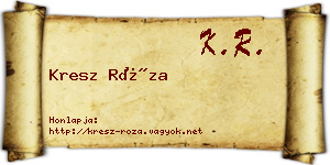 Kresz Róza névjegykártya